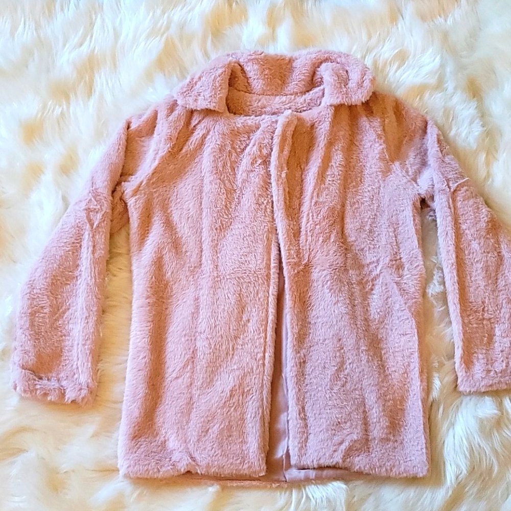 Gorgoes Pink Faux Fur Jacket